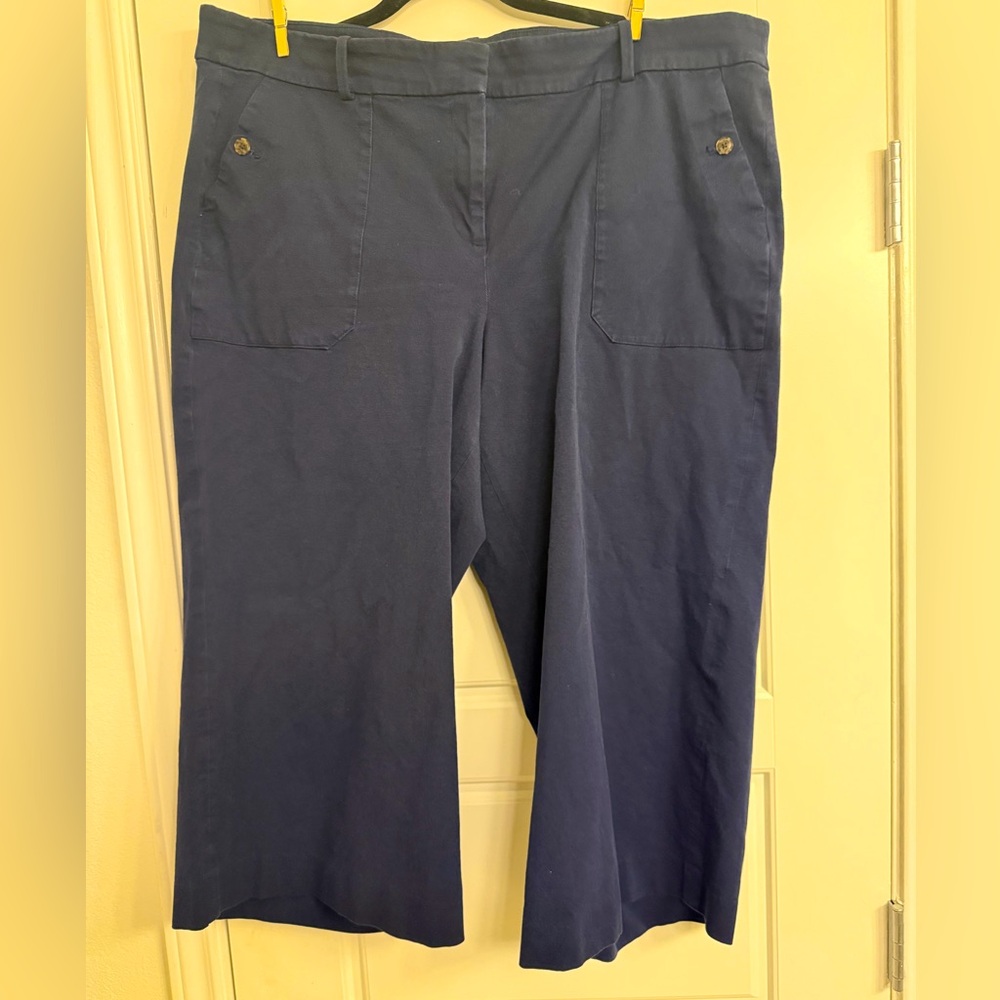 J. Crew Sydney cropped Wide Leg Navy pants